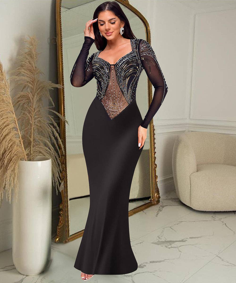 Sequin Long Sleeve Bodycon Dress