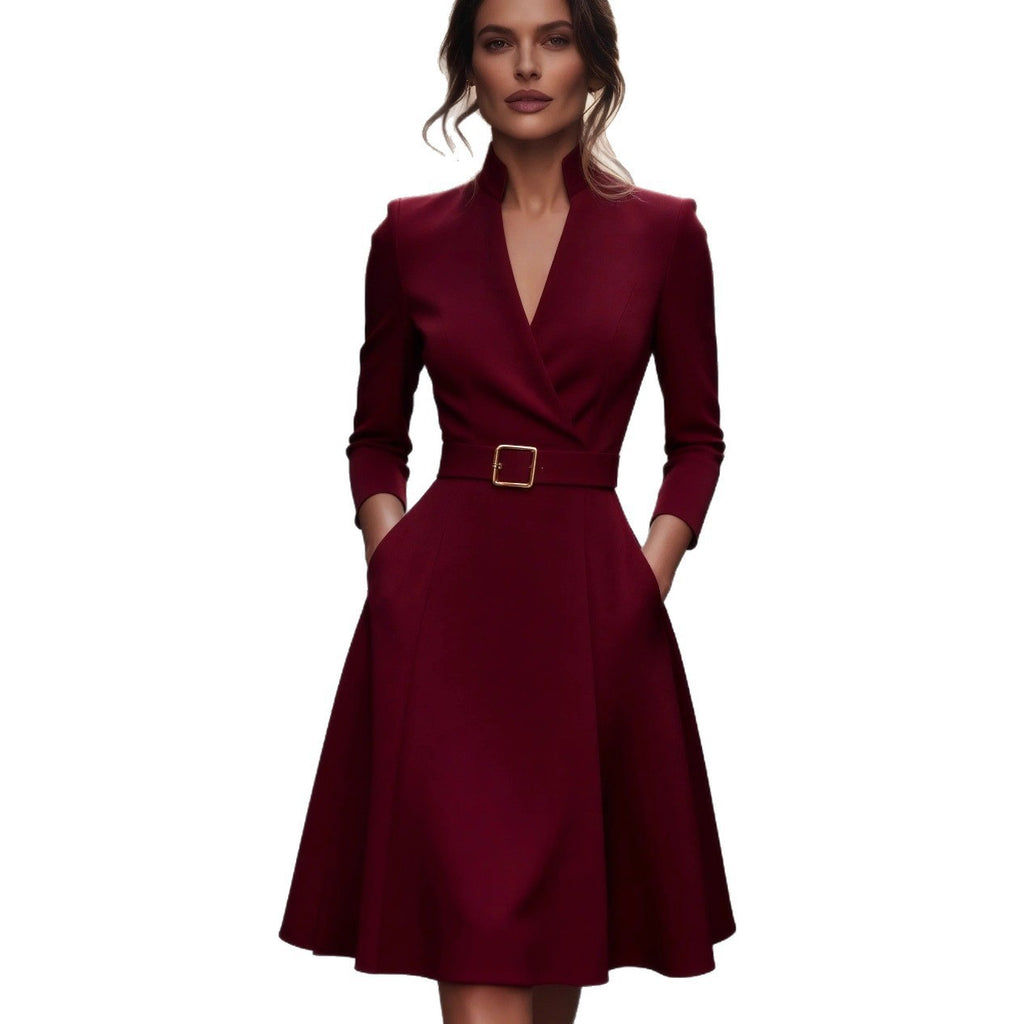 The Riviera Belted A-Line Midi Dress