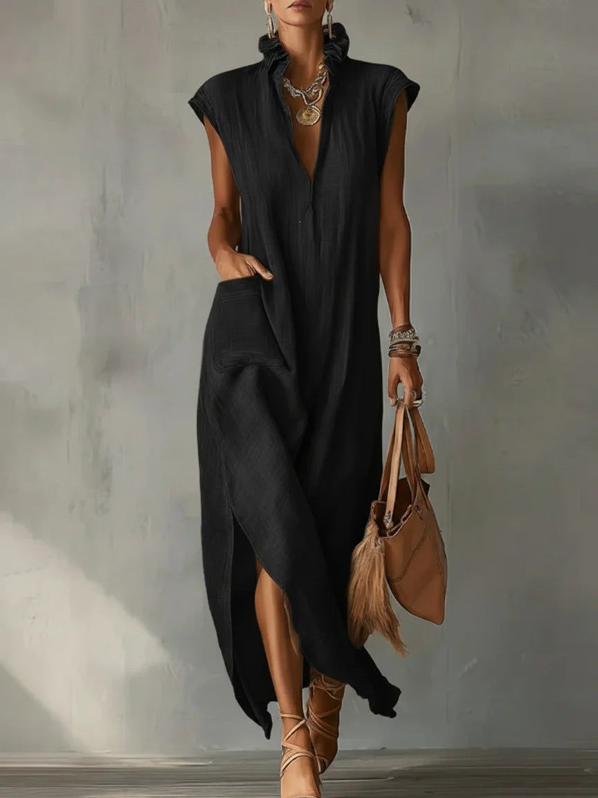 Women's Casual Sleeveless V-Neck Dress