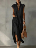 Women's Casual Sleeveless V-Neck Dress
