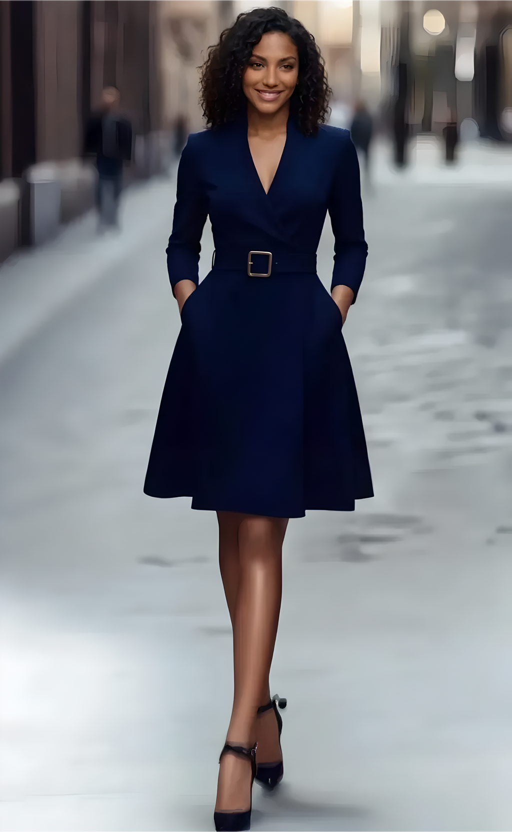 The Riviera Belted A-Line Midi Dress