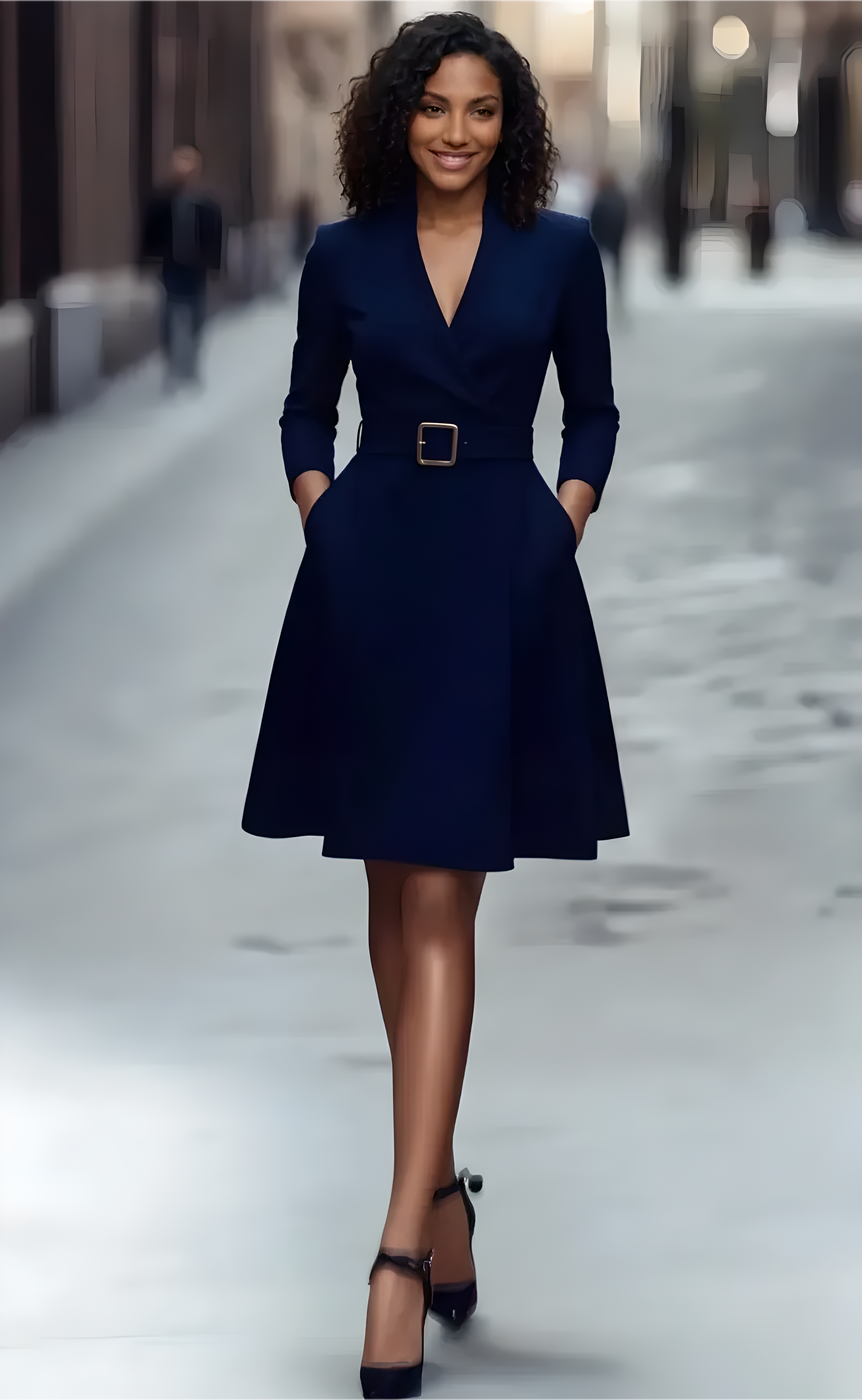 The Riviera Belted A-Line Midi Dress