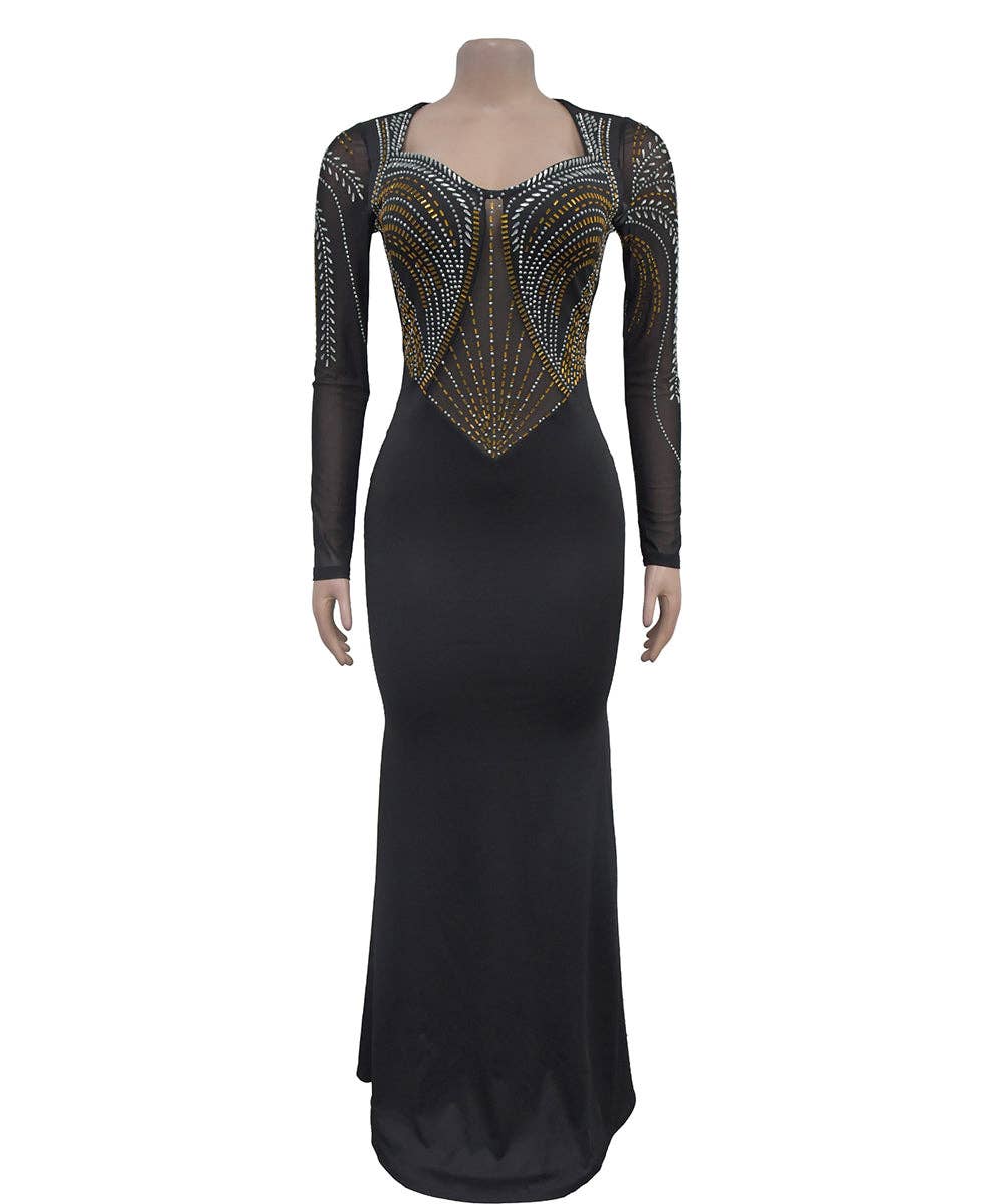 Sequin Long Sleeve Bodycon Dress