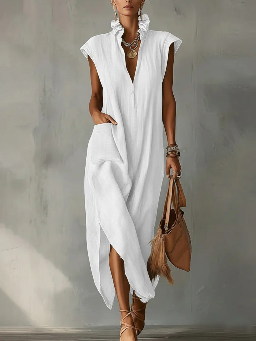 Women's Casual Sleeveless V-Neck Dress