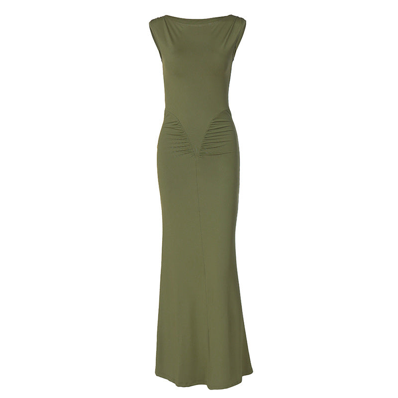 The Amalfi Slim Fit Pleated Maxi Dress